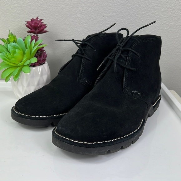 Cole Haan Leather Suede Lace Up Boot Black Waterproof 8.5 - Picture 1 of 9
